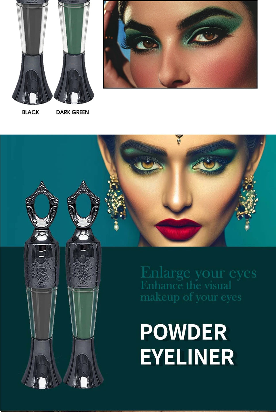 Kohl-Eyeliner en poudre longue durée, maquillage naturel, arabe