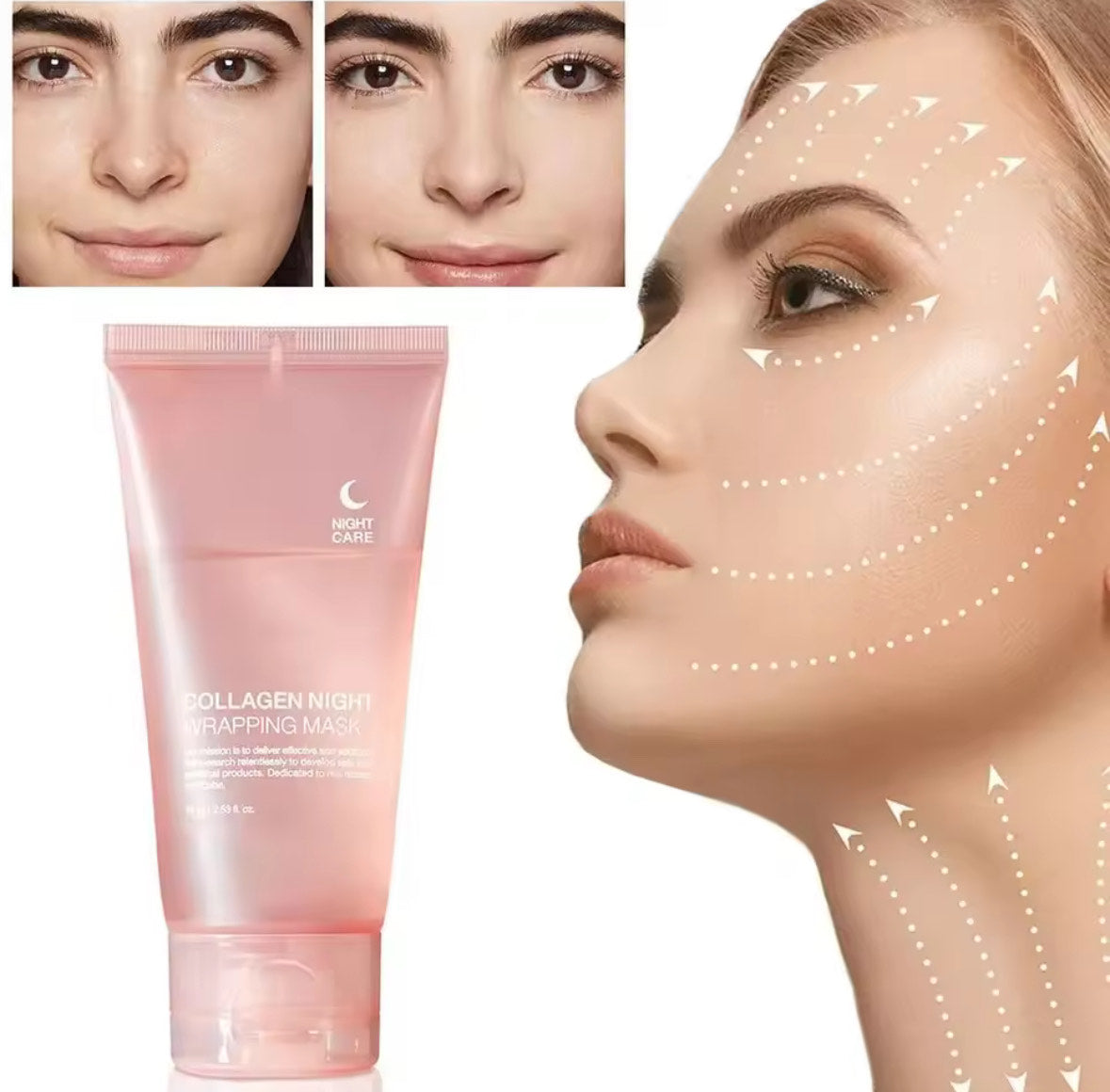 Masque Facial Anti-Âge au Collagène Hydrolysé - Effet Spa