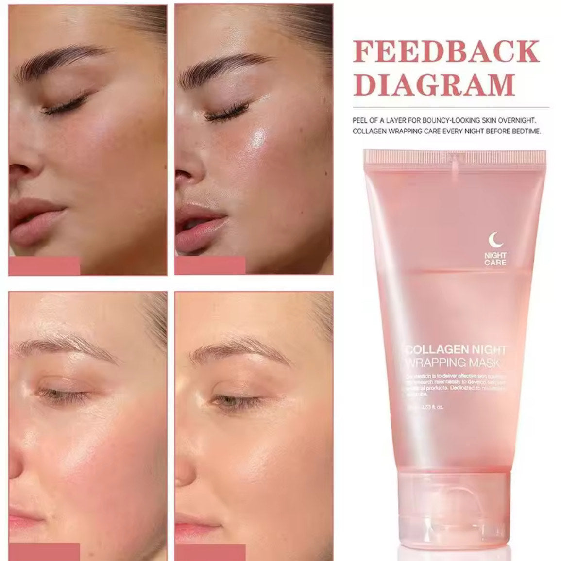 Masque Facial Anti-Âge au Collagène Hydrolysé - Effet Spa