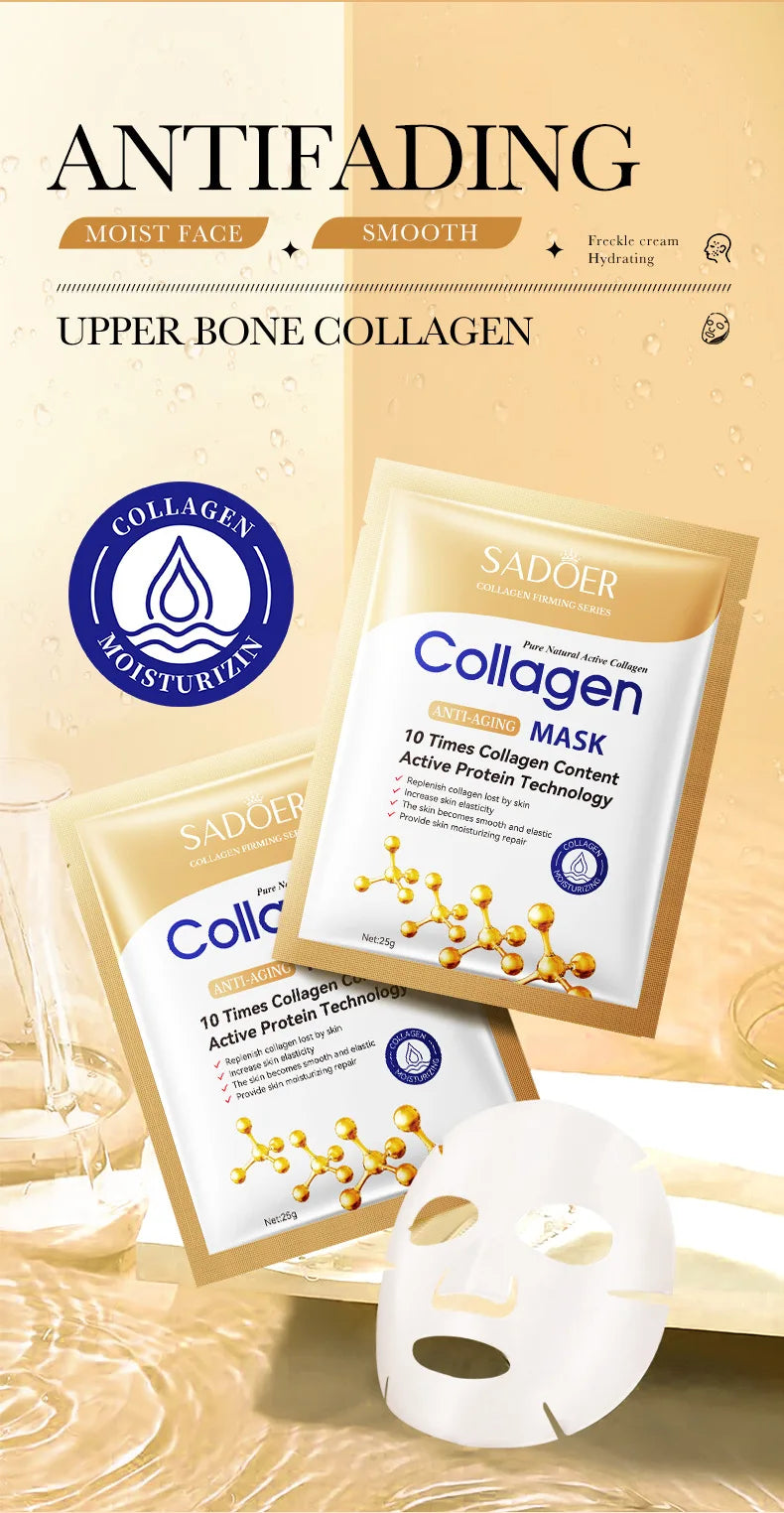 10 pièces SADOER collagène masque Facial