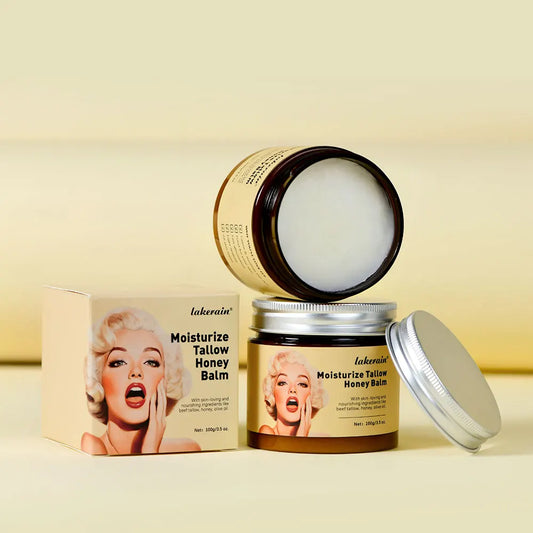 100g/3,5 0z. Baume au miel de Tallow hydratant, baume fouetté au miel