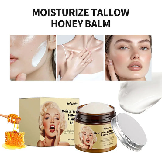 100g/3,5 0z. Baume au miel de Tallow hydratant, baume fouetté au miel