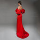 Robe de Bal de Forme Sirène Rouge en Satin