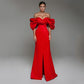Robe de Bal de Forme Sirène Rouge en Satin