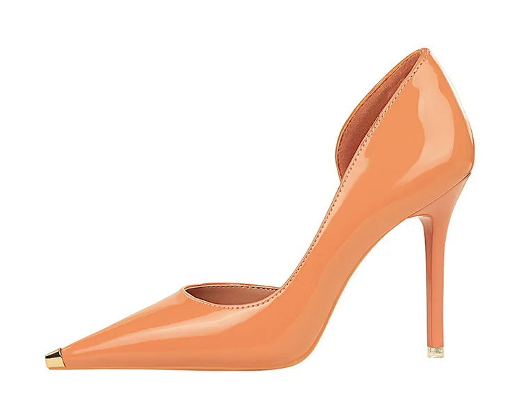 BIGTREE chaussures en cuir verni noir