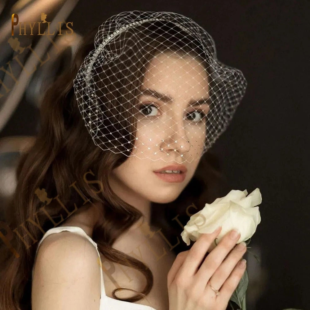 JM21 noir blanc bandeau voiles pour mariée charmant voile pour mariage