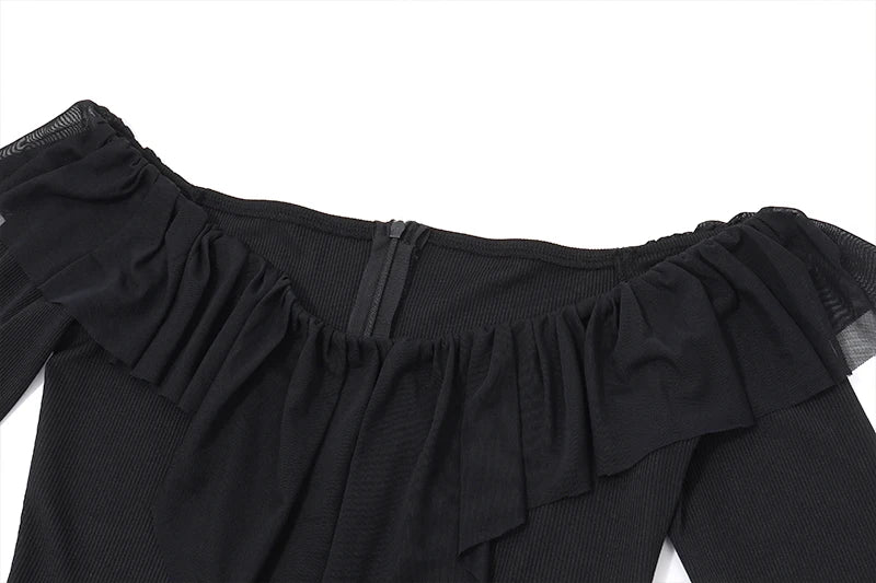 Xeemilo élégant maille volants Robe de soirée