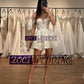 Zoci exquise robes de mariée courtes 3D dentelle Appliques chérie robe de mariée personnalisé épaules nues dos nu robes de mariée