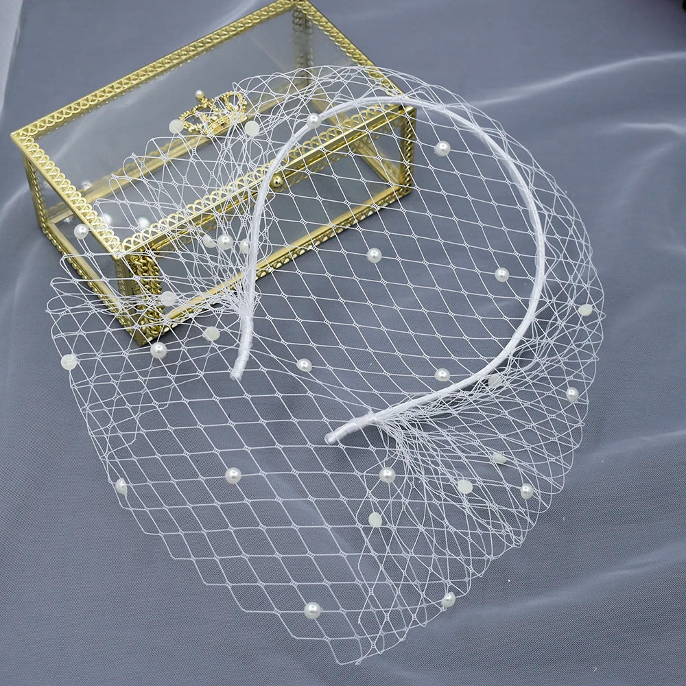 JM21 noir blanc bandeau voiles pour mariée charmant voile pour mariage