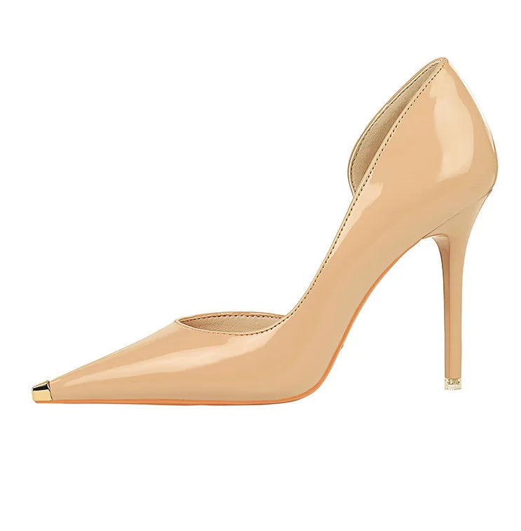 BIGTREE chaussures en cuir verni noir