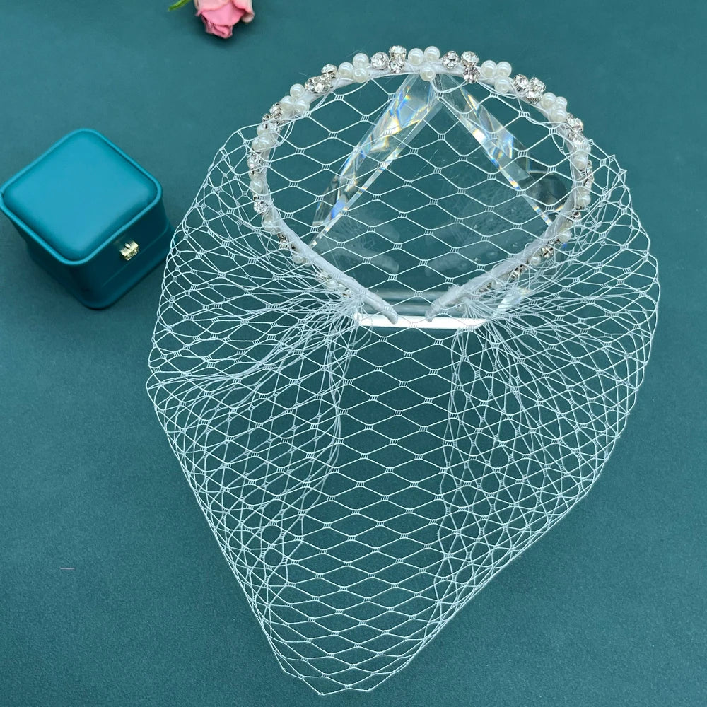 JM21 noir blanc bandeau voiles pour mariée charmant voile pour mariage