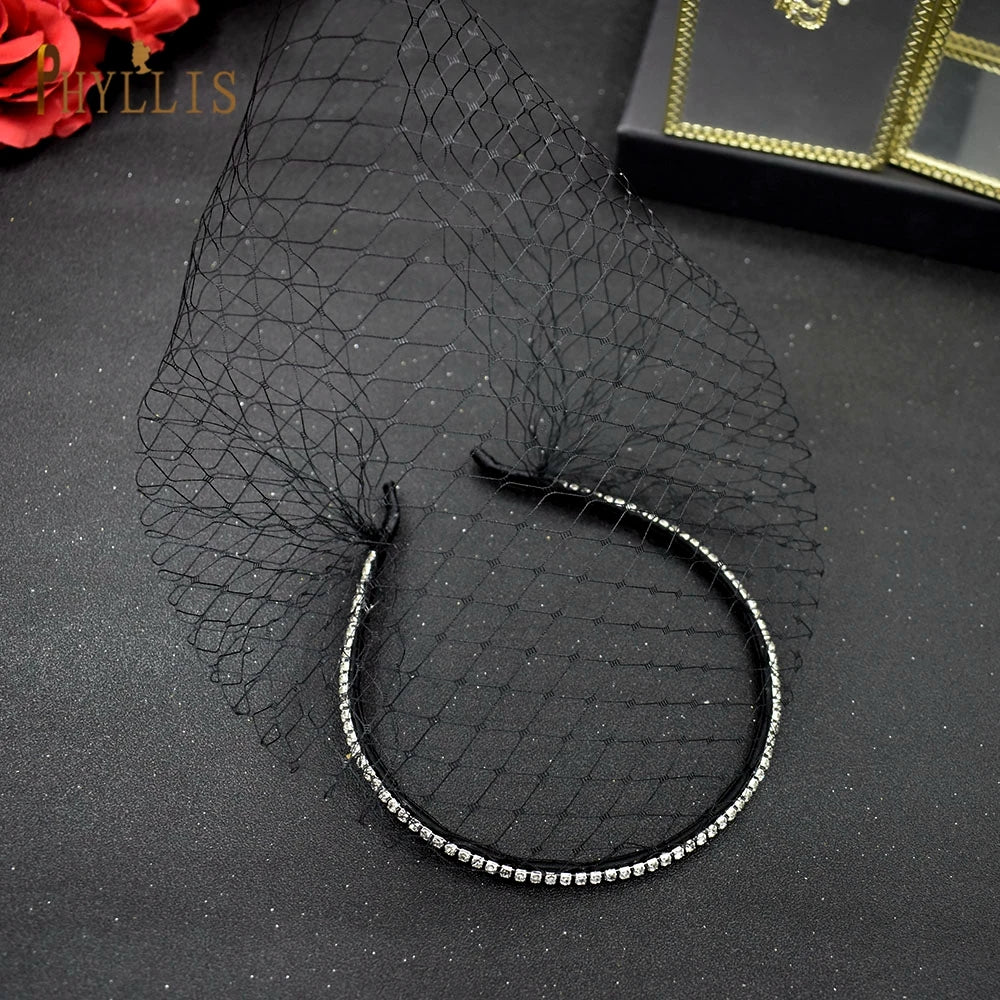 JM21 noir blanc bandeau voiles pour mariée charmant voile pour mariage