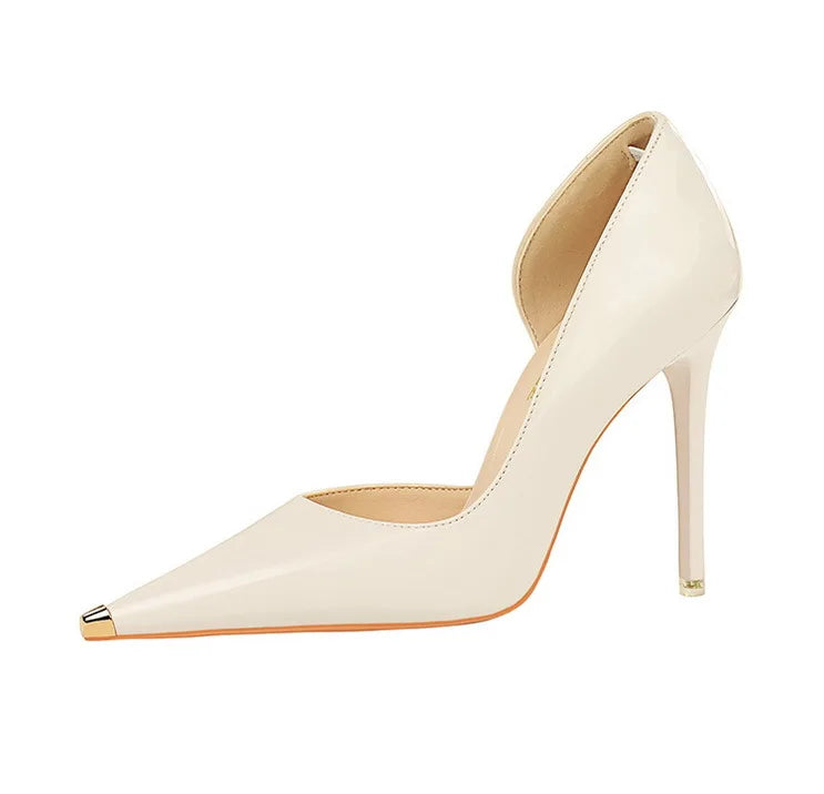 BIGTREE chaussures en cuir verni noir