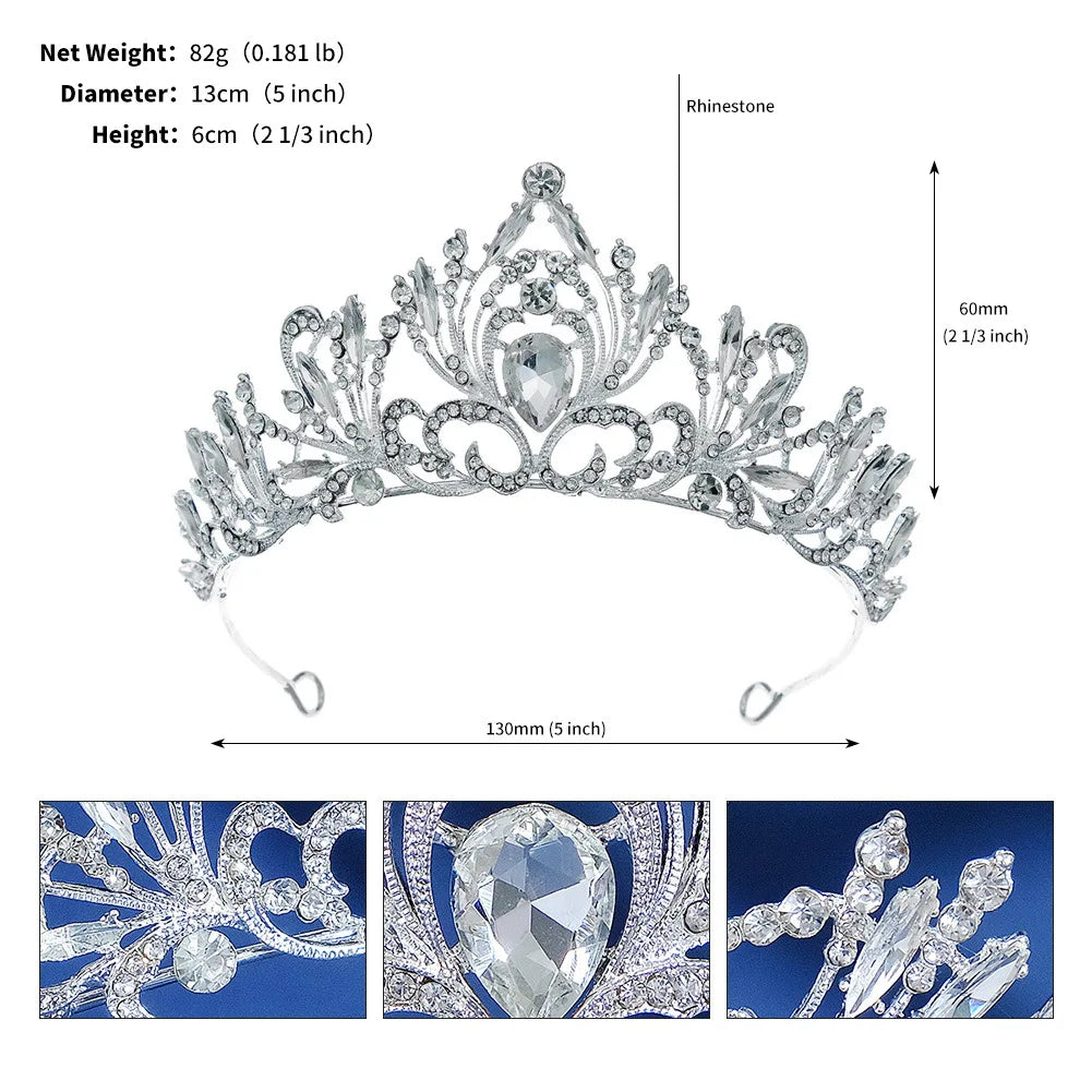 Couronne diadème en cristal pour filles