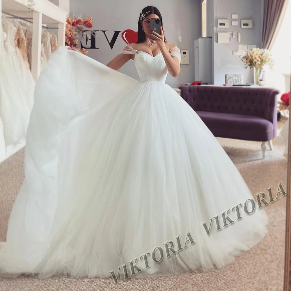 VIKTORIA-Robe de Mariée Simple en Satin pour Femme, Ligne A, Fente, Sans Bretelles, Plissée, Personnalisée