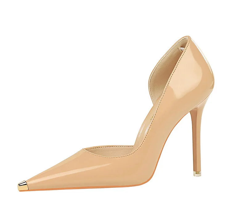 BIGTREE chaussures en cuir verni noir