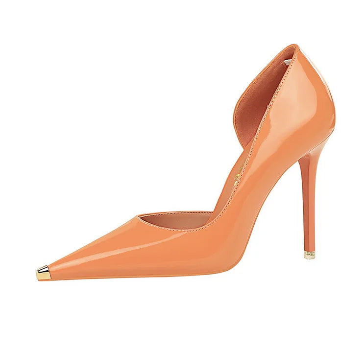 BIGTREE chaussures en cuir verni noir