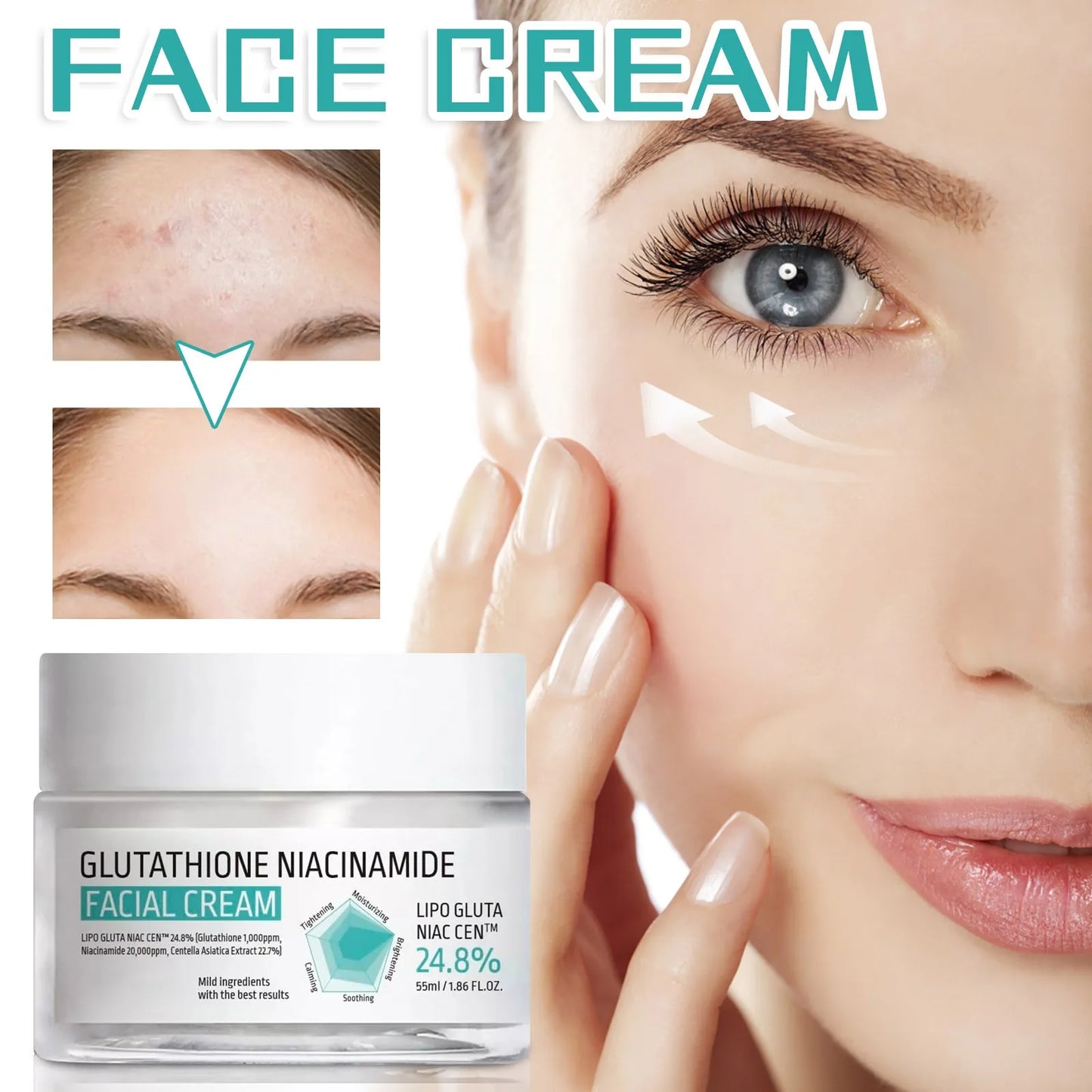La crème hydrate et éclaircit le visage